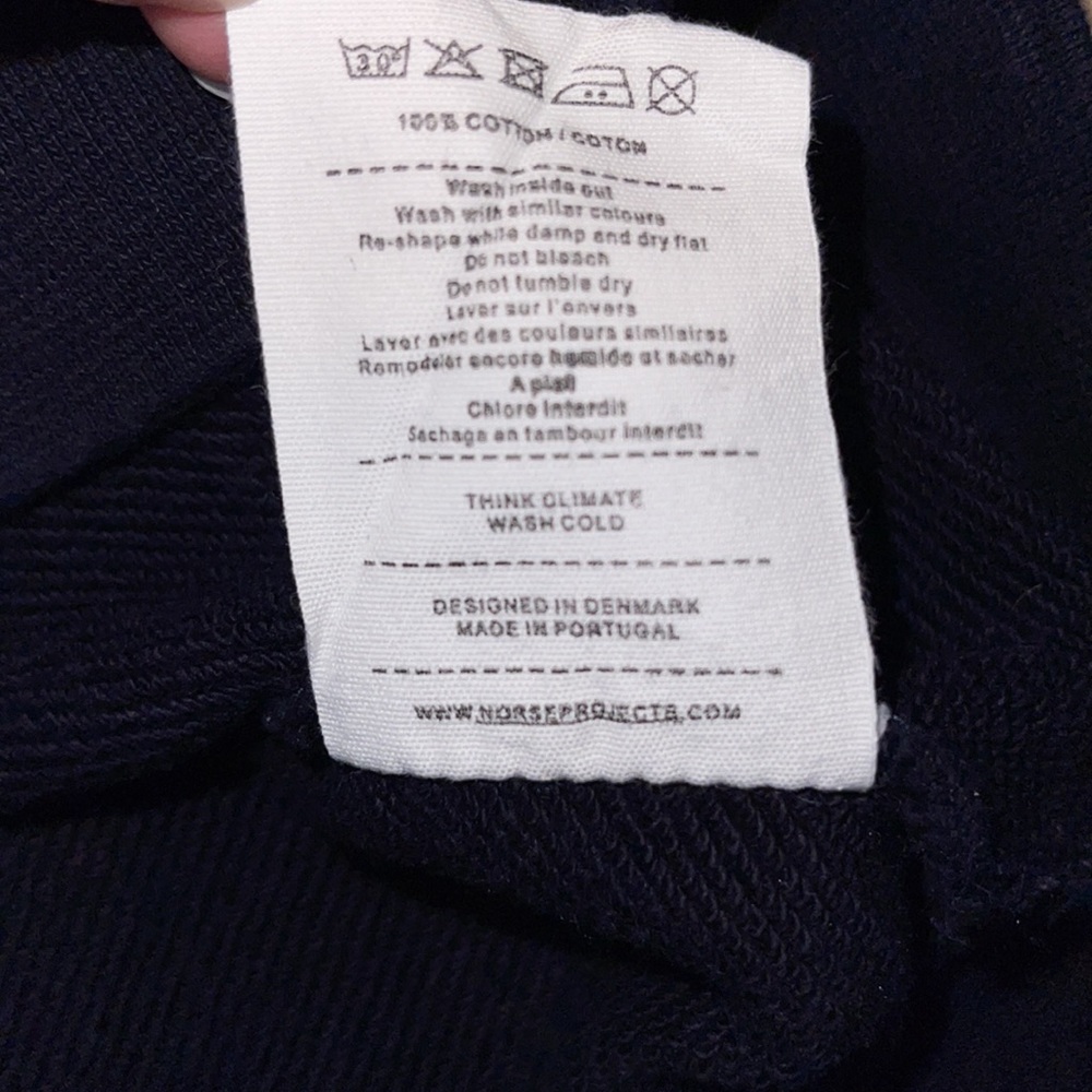 Norse Projects Navy Vagn Classic Crew Long Sleeve Cotton Sweatshirt Size M - Picture 10 of 10